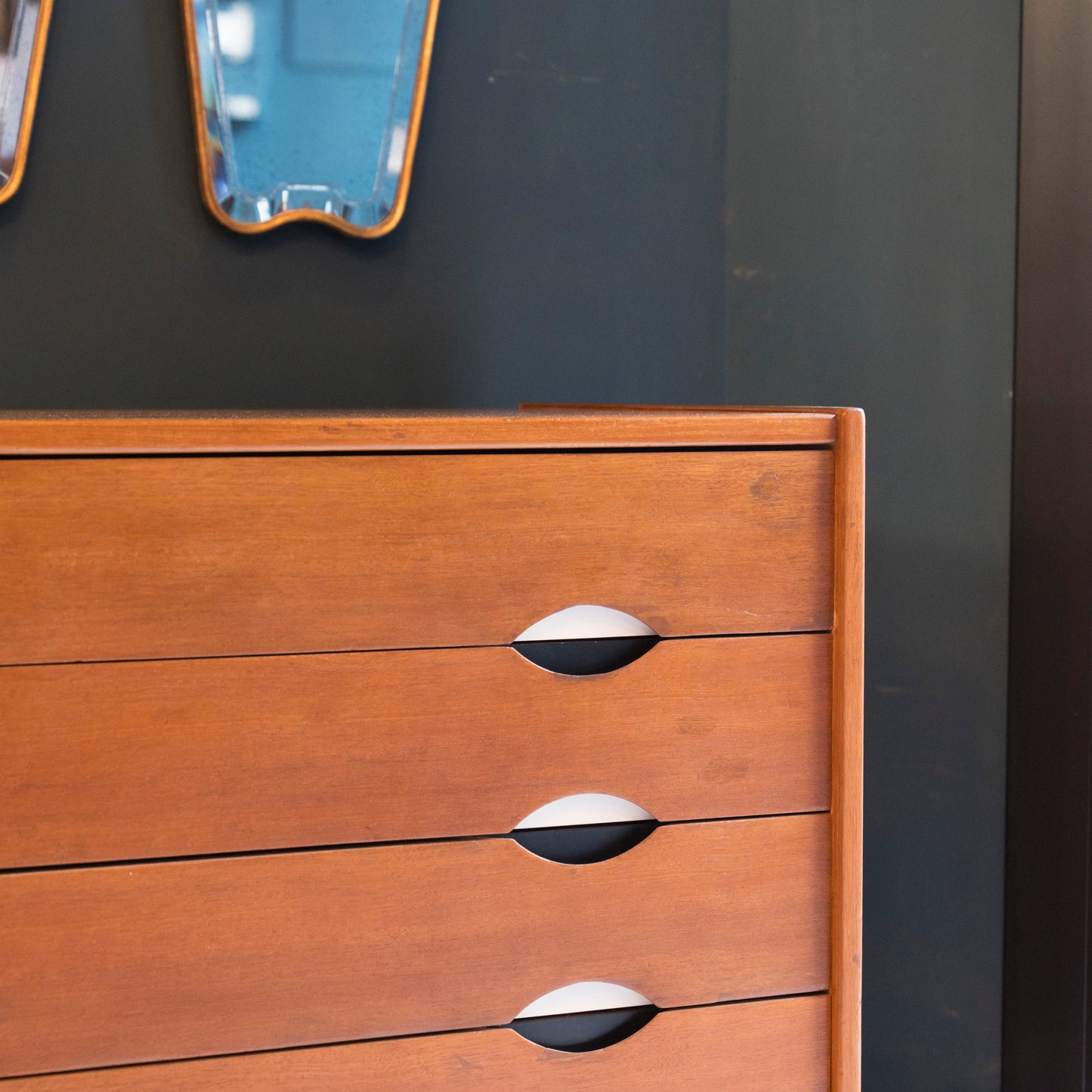 Cassettiera Stildomus anni '60 in teak con inserti in laminato