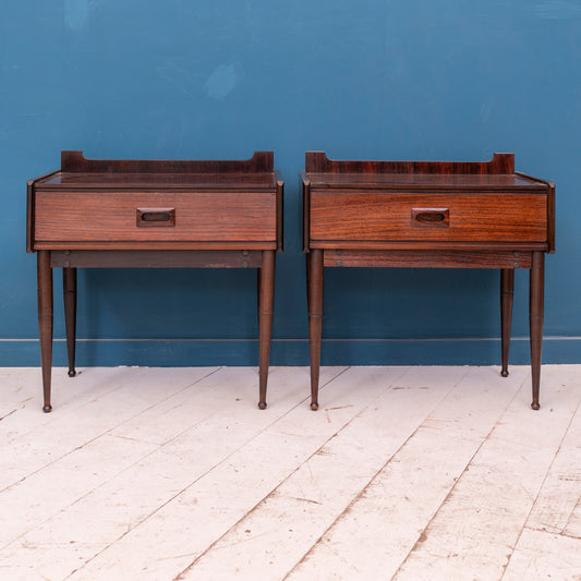 Coppia di comodini in palissandro in stile scandinavo - anni '60